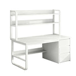 LIVARA Bookshelf - Thickened Design, Desk Steel Frame 2-in-1 Computer Panels, 100/120/140cm Space-Saving White