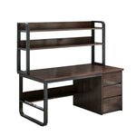 LIVARA Bookshelf Steel Frame Space-Saving 2-in-1 Computer Design, - Thickened 100/120/140cm Panels, Desk Walnut