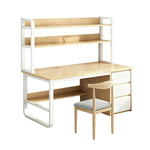 LIVARA Bookshelf 2-in-1 Office Design, Space-Saving 100/120/140cm Frame Set Desk Panels, Chair and Steel - Thickened Wood