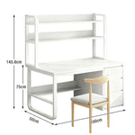 LIVARA Bookshelf Chair Design, Steel Set Office Frame 100/120/140cm Desk Thickened Space-Saving - Panels, 2-in-1 and White