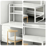 LIVARA Bookshelf Chair Design, Steel Set Office Frame 100/120/140cm Desk Thickened Space-Saving - Panels, 2-in-1 and White