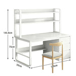 LIVARA Bookshelf Chair Design, Steel Set Office Frame 100/120/140cm Desk Thickened Space-Saving - Panels, 2-in-1 and White