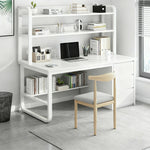 LIVARA Bookshelf Chair Design, Steel Set Office Frame 100/120/140cm Desk Thickened Space-Saving - Panels, 2-in-1 and White