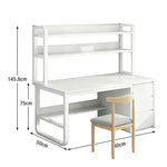 LIVARA Bookshelf Chair Design, Steel Set Office Frame 100/120/140cm Desk Thickened Space-Saving - Panels, 2-in-1 and White