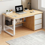 LIVARA Office Desk U-Legs, Panels, Design, Space-Saving Stable Thickened Edge - Rounded 100/120/140cm Wood