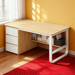 LIVARA Office Desk U-Legs, Panels, Design, Space-Saving Stable Thickened Edge - Rounded 100/120/140cm Wood