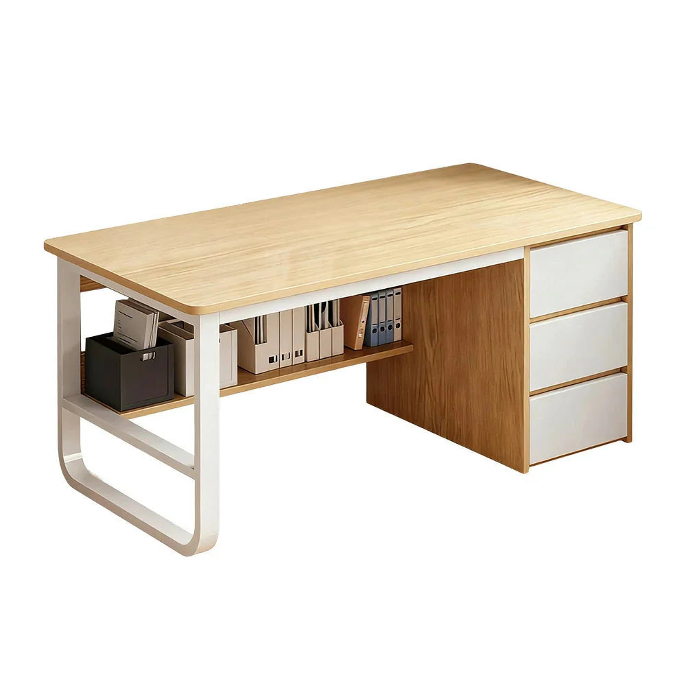 LIVARA Office Desk U-Legs, Panels, Design, Space-Saving Stable Thickened Edge - Rounded 100/120/140cm Wood