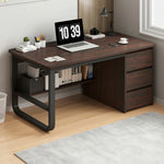 LIVARA Office Stable Space-Saving 100/120/140cm Design, Thickened Panels, Rounded Desk Edge U-Legs, - Walnut