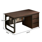 LIVARA Office Stable Space-Saving 100/120/140cm Design, Thickened Panels, Rounded Desk Edge U-Legs, - Walnut