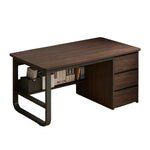 LIVARA Office Stable Space-Saving 100/120/140cm Design, Thickened Panels, Rounded Desk Edge U-Legs, - Walnut
