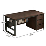 LIVARA Office Stable Space-Saving 100/120/140cm Design, Thickened Panels, Rounded Desk Edge U-Legs, - Walnut