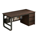 LIVARA Office Stable Space-Saving 100/120/140cm Design, Thickened Panels, Rounded Desk Edge U-Legs, - Walnut