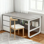 LIVARA Office Stable Panels, and Set 100/120/140cm - Rounded Edge Space-Saving Chair Desk Design, Thickened U-Legs, Grey