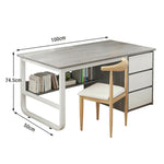 LIVARA Office Stable Panels, and Set 100/120/140cm - Rounded Edge Space-Saving Chair Desk Design, Thickened U-Legs, Grey