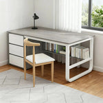 LIVARA Office Stable Panels, and Set 100/120/140cm - Rounded Edge Space-Saving Chair Desk Design, Thickened U-Legs, Grey