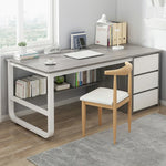 LIVARA Office Stable Panels, and Set 100/120/140cm - Rounded Edge Space-Saving Chair Desk Design, Thickened U-Legs, Grey