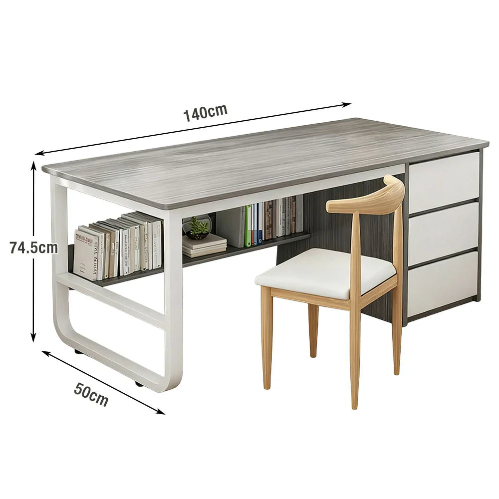 LIVARA Office Stable Panels, and Set 100/120/140cm - Rounded Edge Space-Saving Chair Desk Design, Thickened U-Legs, Grey