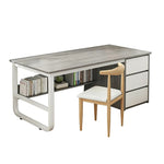 LIVARA Office Stable Panels, and Set 100/120/140cm - Rounded Edge Space-Saving Chair Desk Design, Thickened U-Legs, Grey