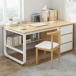 LIVARA Office Panels, U-Legs, Design, Stable Space-Saving 100/120/140cm Chair Set - and Desk Thickened Rounded Edge Wood