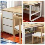 LIVARA Office Panels, U-Legs, Design, Stable Space-Saving 100/120/140cm Chair Set - and Desk Thickened Rounded Edge Wood