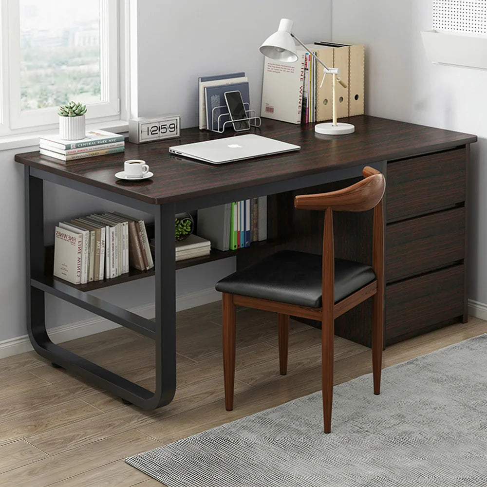 LIVARA Office Panels, Rounded Stable - Set Thickened and U-Legs, Design, Desk Chair 100/120/140cm Edge Space-Saving Walnut