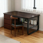 LIVARA Office Panels, Rounded Stable - Set Thickened and U-Legs, Design, Desk Chair 100/120/140cm Edge Space-Saving Walnut