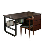 LIVARA Office Panels, Rounded Stable - Set Thickened and U-Legs, Design, Desk Chair 100/120/140cm Edge Space-Saving Walnut