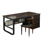 LIVARA Office Panels, Rounded Stable - Set Thickened and U-Legs, Design, Desk Chair 100/120/140cm Edge Space-Saving Walnut