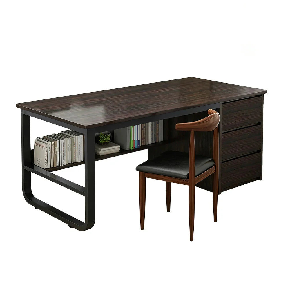 LIVARA Office Panels, Rounded Stable - Set Thickened and U-Legs, Design, Desk Chair 100/120/140cm Edge Space-Saving Walnut