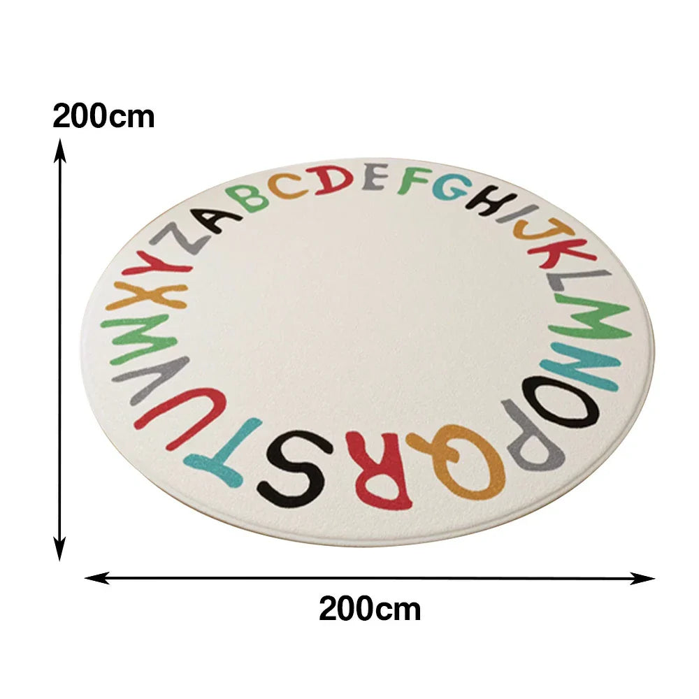 LIVARA Kids Plush Play Mat with Non-Slip Backing, High-Density Soft Padding, Cozy and Protective for Floors -Colorful Letters Theme