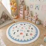 LIVARA Kids Plush Play Mat designed with Non-Slip Base, High-Density Soft Surface, Durable Comfort and Floor Protection -Triangle Letters Theme