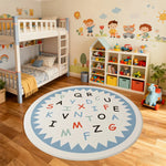LIVARA Kids Plush Play Mat designed with Non-Slip Base, High-Density Soft Surface, Durable Comfort and Floor Protection -Triangle Letters Theme