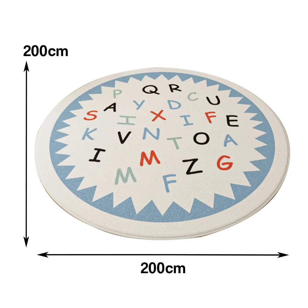 LIVARA Kids Plush Play Mat designed with Non-Slip Base, High-Density Soft Surface, Durable Comfort and Floor Protection -Triangle Letters Theme