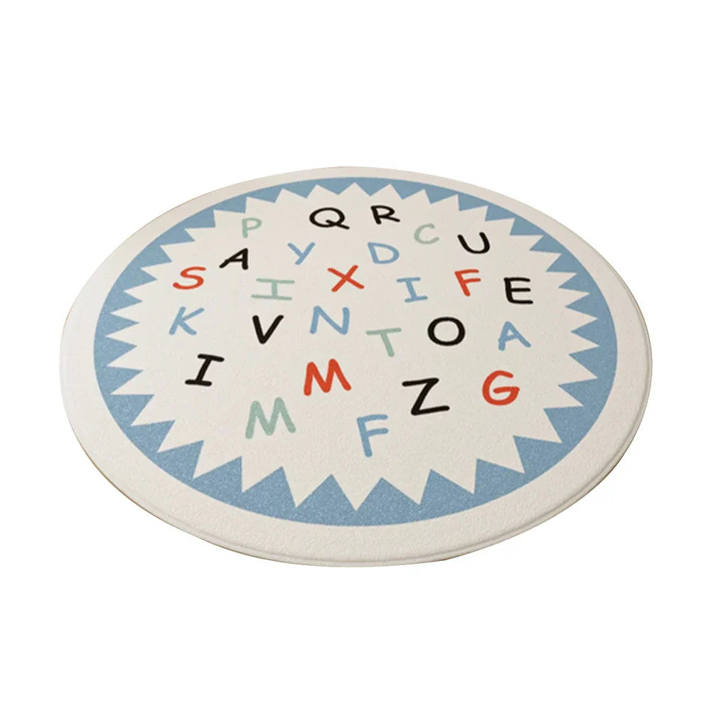 LIVARA Kids Plush Play Mat designed with Non-Slip Base, High-Density Soft Surface, Durable Comfort and Floor Protection -Triangle Letters Theme