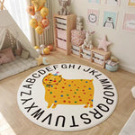 LIVARA Kids Plush Play Mat with Non-Slip Design, High-Density Soft Cushioning, Cozy and Floor-Protective -Alphabet Yellow Leopard Theme