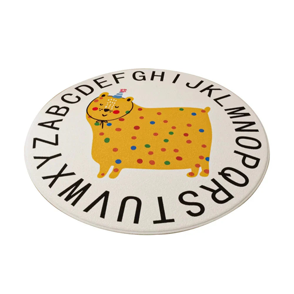 LIVARA Kids Plush Play Mat with Non-Slip Design, High-Density Soft Cushioning, Cozy and Floor-Protective -Alphabet Yellow Leopard Theme