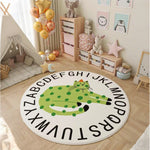 LIVARA Kids Plush Play Mat featuring Non-Slip Base, High-Density Soft Surface, Durable Comfort and Floor Protection -Alphabet Green Leopard Theme