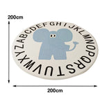 LIVARA Kids Plush Play Mat with Non-Slip Backing, High-Density Soft Padding, Cozy and Protective Design -Alphabet Blue Elephant Theme
