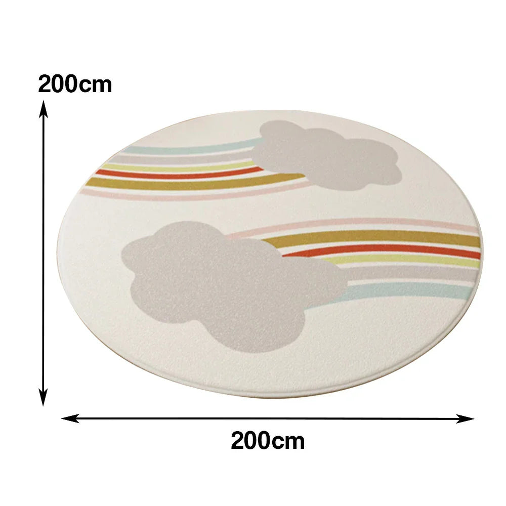 LIVARA Kids Plush Play Mat designed with Non-Slip Base, High-Density Soft Padding, Cozy and Floor-Safe -Cute Rainbow Theme