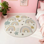 LIVARA Kids Plush Play Mat with Non-Slip Design, High-Density Soft Surface, Durable Comfort and Floor Protection -Rainbow Stars Theme