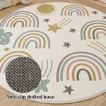 LIVARA Kids Plush Play Mat with Non-Slip Design, High-Density Soft Surface, Durable Comfort and Floor Protection -Rainbow Stars Theme