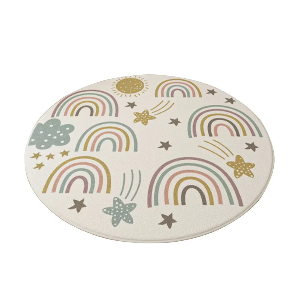LIVARA Kids Plush Play Mat with Non-Slip Design, High-Density Soft Surface, Durable Comfort and Floor Protection -Rainbow Stars Theme