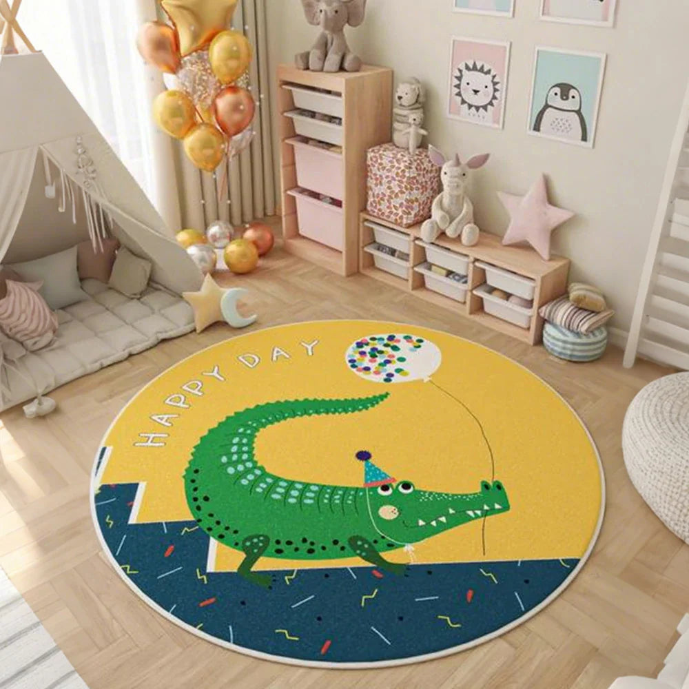 LIVARA Kids Plush Play Mat featuring Non-Slip Base, High-Density Soft Cushioning, Cozy and Floor-Protective -Big Crocodile Theme