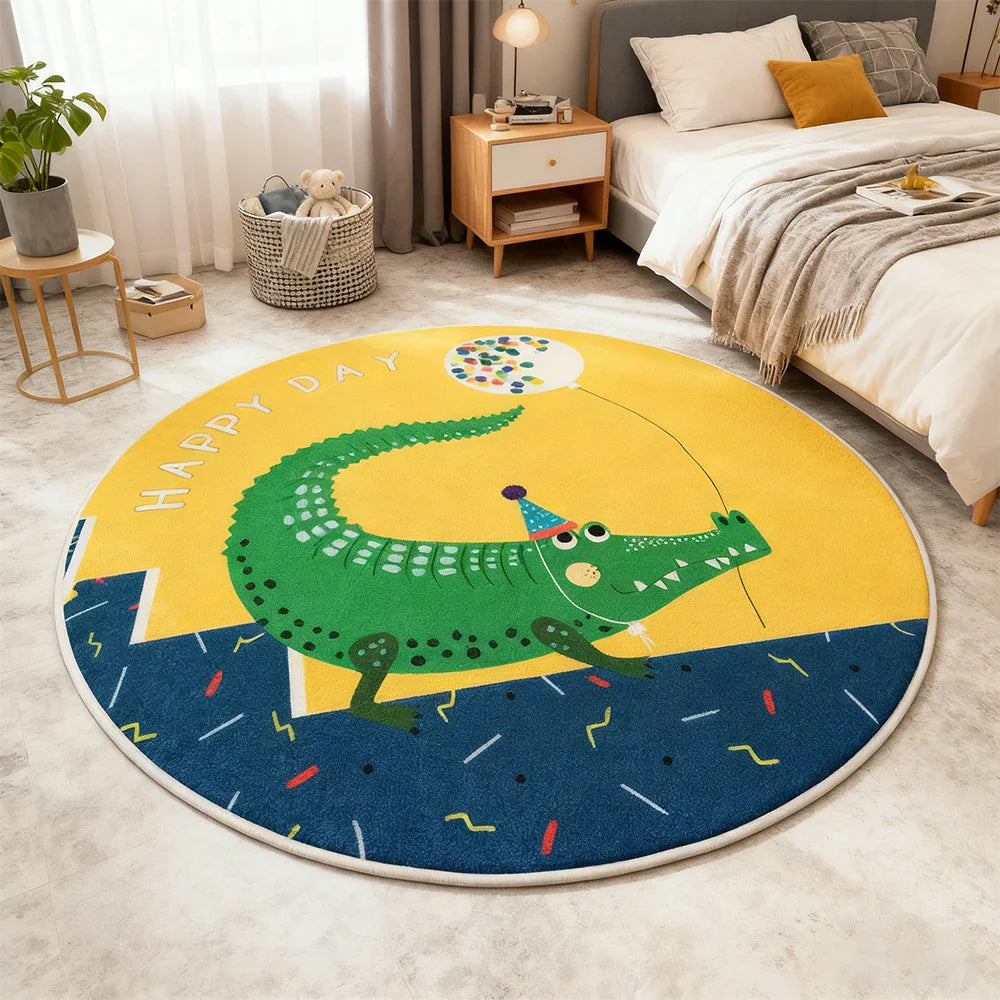 LIVARA Kids Plush Play Mat featuring Non-Slip Base, High-Density Soft Cushioning, Cozy and Floor-Protective -Big Crocodile Theme