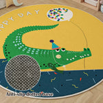 LIVARA Kids Plush Play Mat featuring Non-Slip Base, High-Density Soft Cushioning, Cozy and Floor-Protective -Big Crocodile Theme