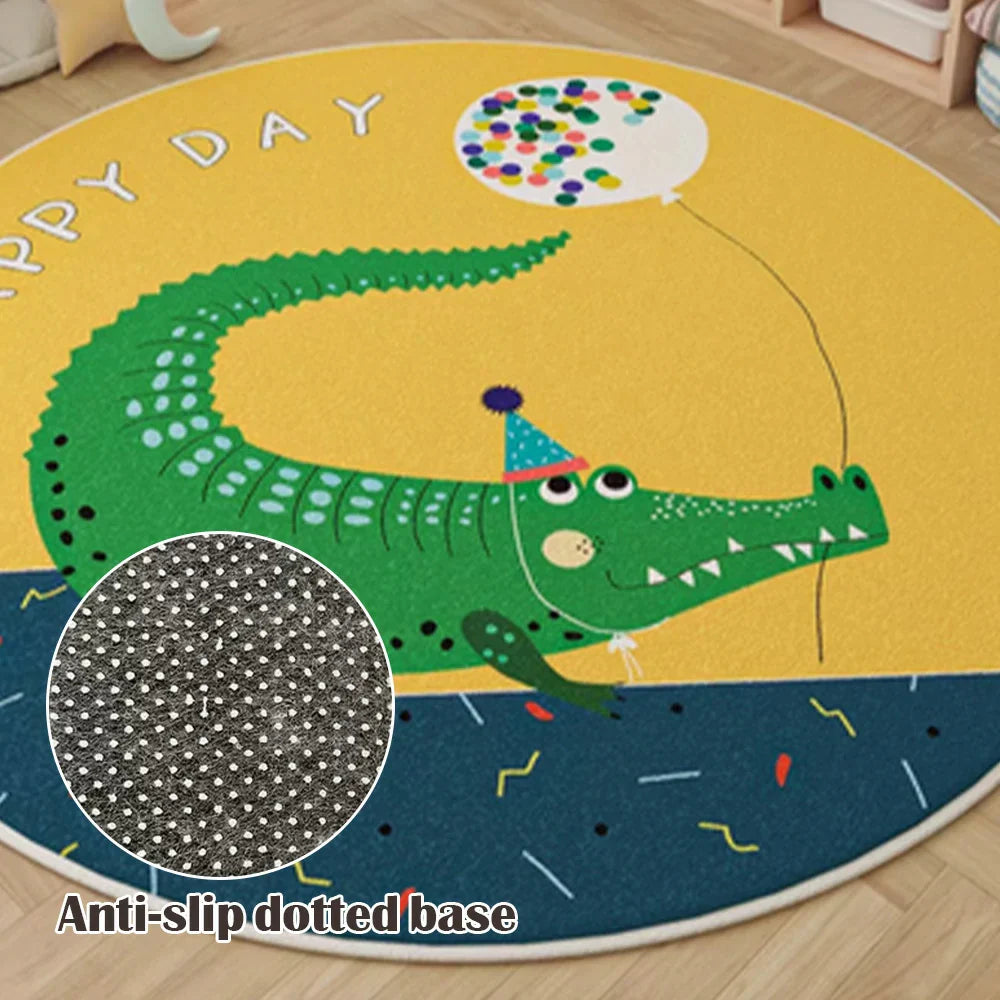LIVARA Kids Plush Play Mat featuring Non-Slip Base, High-Density Soft Cushioning, Cozy and Floor-Protective -Big Crocodile Theme