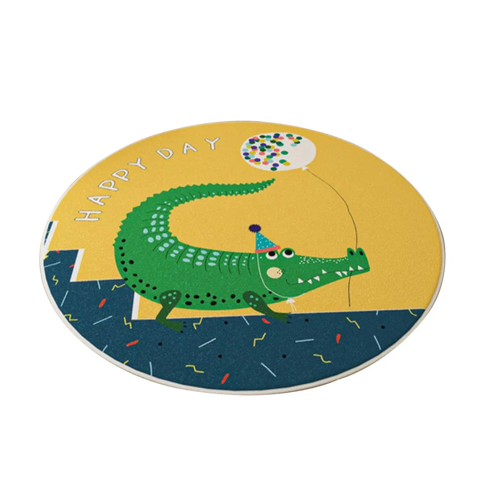 LIVARA Kids Plush Play Mat featuring Non-Slip Base, High-Density Soft Cushioning, Cozy and Floor-Protective -Big Crocodile Theme