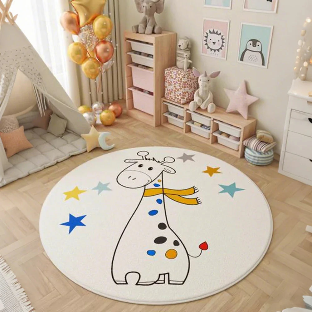 LIVARA Kids Plush Play Mat with Non-Slip Backing, High-Density Soft Padding, Durable Comfort and Floor Protection -Giraffe Theme