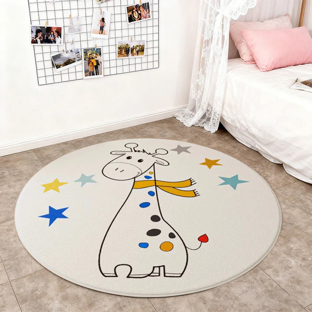 LIVARA Kids Plush Play Mat with Non-Slip Backing, High-Density Soft Padding, Durable Comfort and Floor Protection -Giraffe Theme