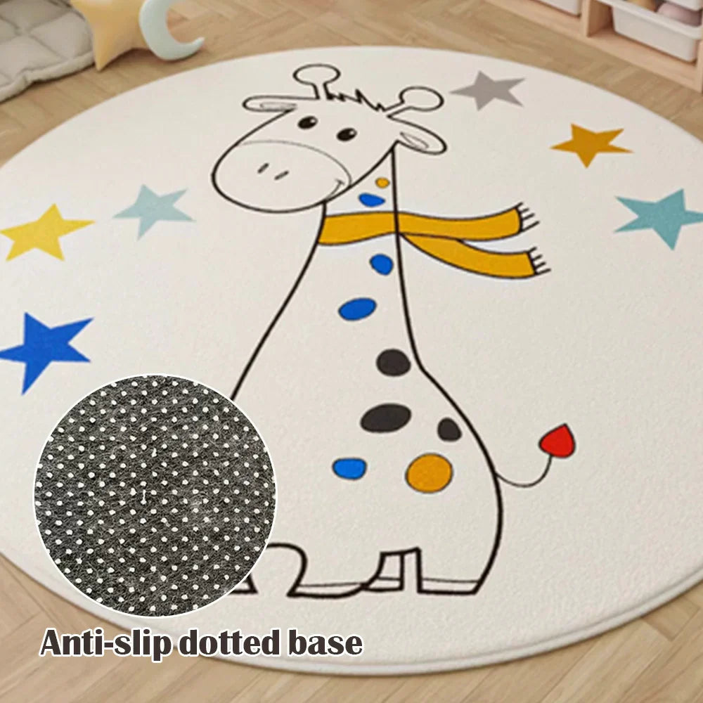 LIVARA Kids Plush Play Mat with Non-Slip Backing, High-Density Soft Padding, Durable Comfort and Floor Protection -Giraffe Theme